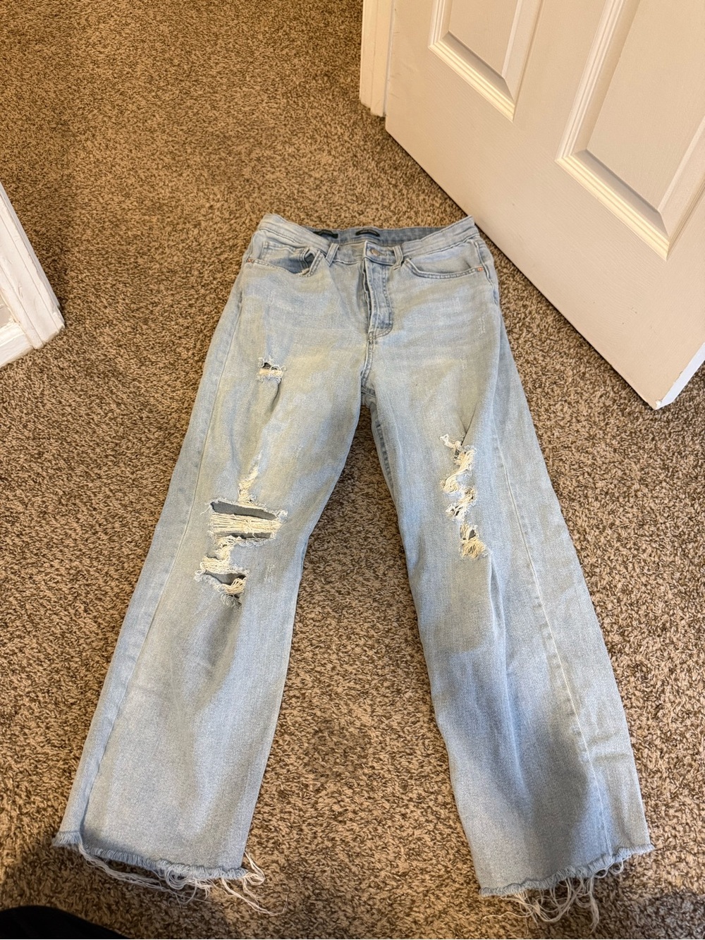 wild fable Light Wash Distressed Straight-Leg Jeans